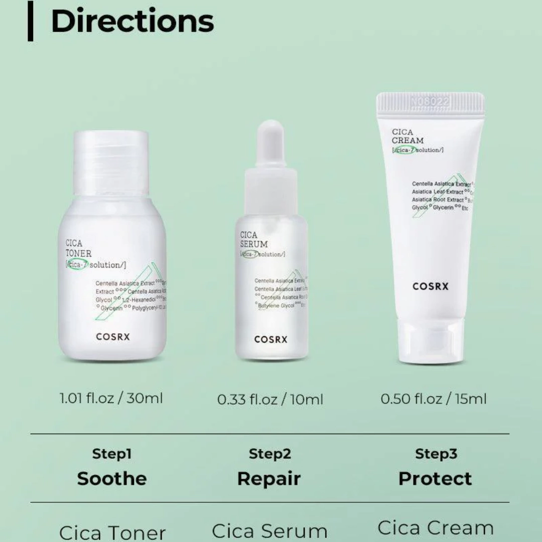 Cosrx Cica-7 Relief 3 Step Kit