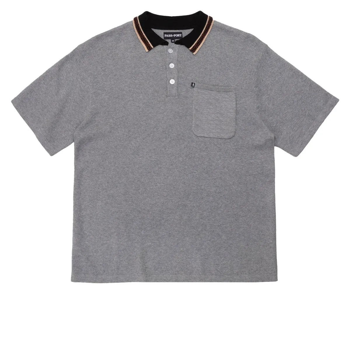 Courses Passport Sunspot Organic Knit Polo Shirt - Grey Tape