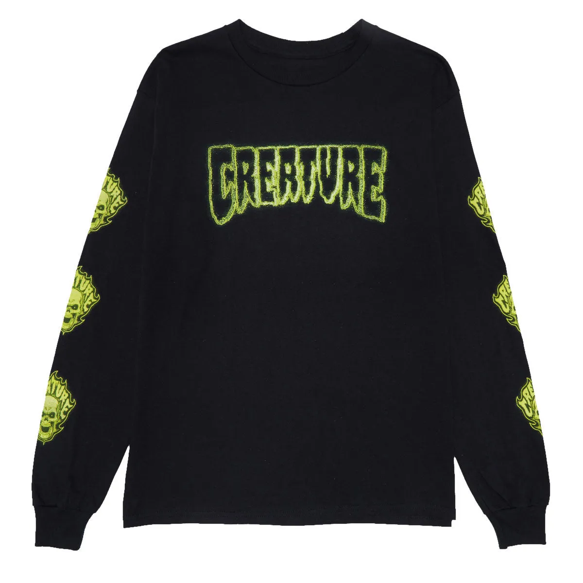 Creature Bonehead Glitch Long Sleeve T-Shirt - Black Bags Business & Industrial
