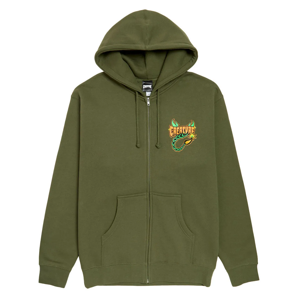 Creature Deadly Sands Zip Up Hoodie - Army Travel Graphic Design