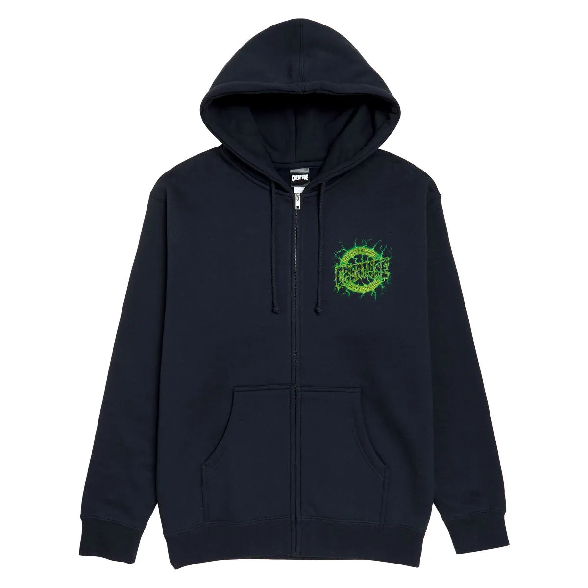 Creature Finest Strike Zip Up Hoodie - Navy Lace Trim Pop Culture