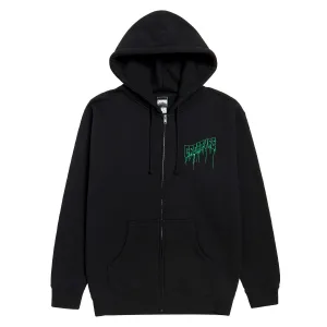 Creature Logo Outline Drip Zip Hoodie - Black Casual Wear Bar Supplies