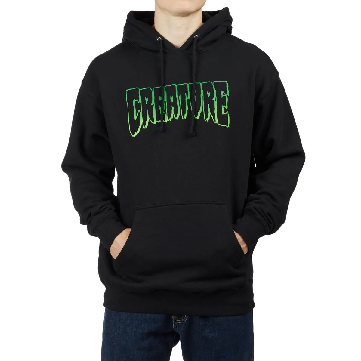 Creature Logo Outline Hoodie - Black Pet Clothes Groceries