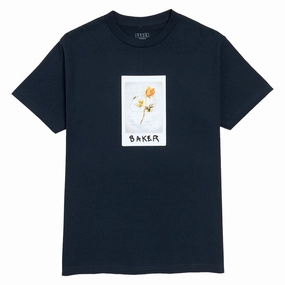 Customizable Baker Polaroid T-Shirt - Navy Paper