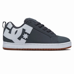 DC Court Graffik Shoes - Grey/White Silk Fabric Streetwear