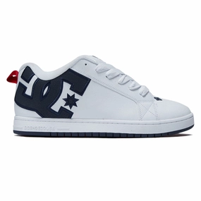 DC Court Graffik Shoes - White/Navy/Red Retro Fashion Workbooks