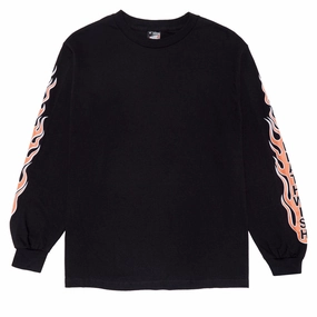 Deathwish Flame Long Sleeve T-Shirt - Black Bar Supplies Action Figures