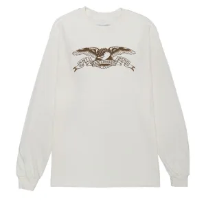 Decorations Anti-Hero Basic Eagle Long Sleeve T-Shirt - Cream/Brown Industrial Clothing