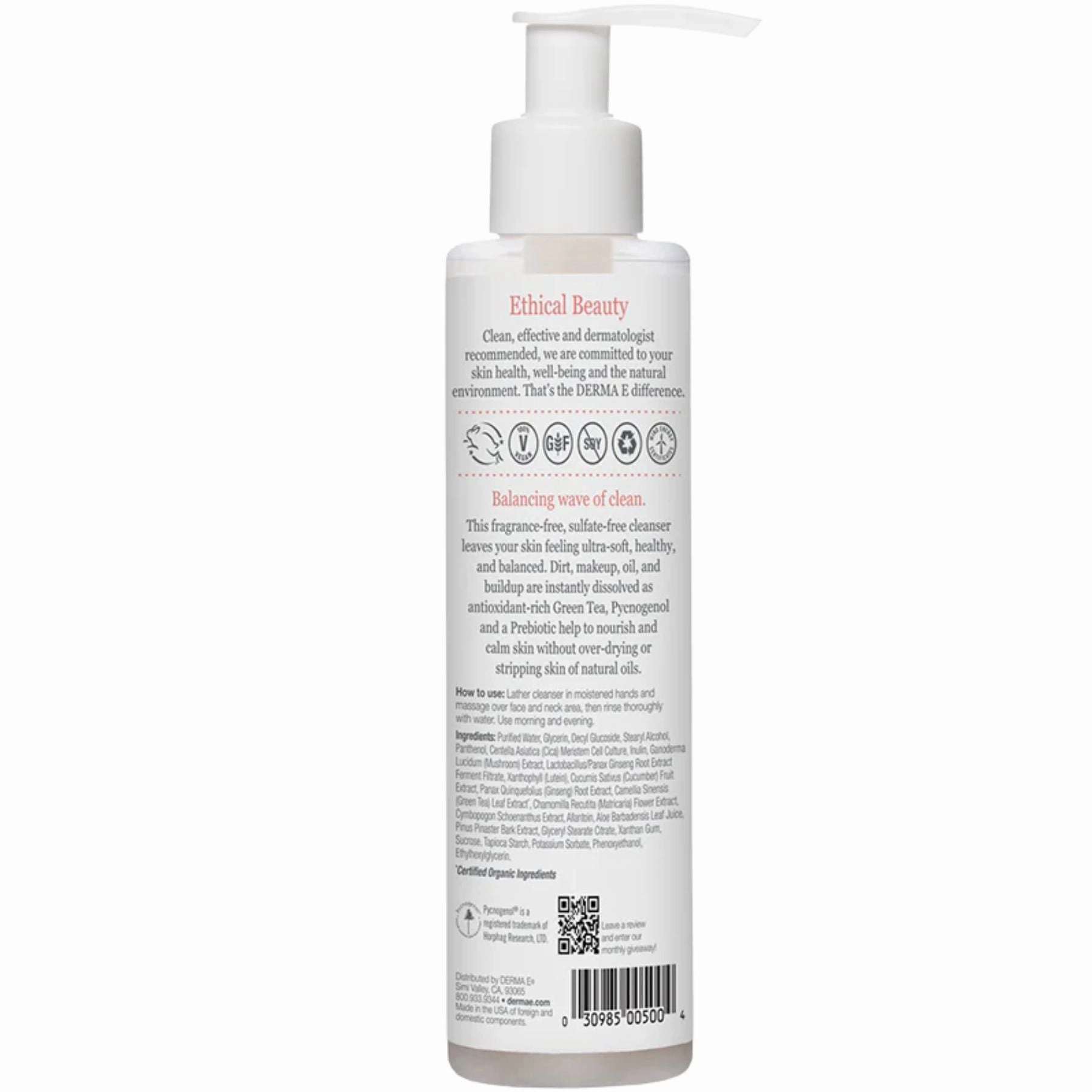 Derma E Pure Biome Balancing Cleanser 175mL