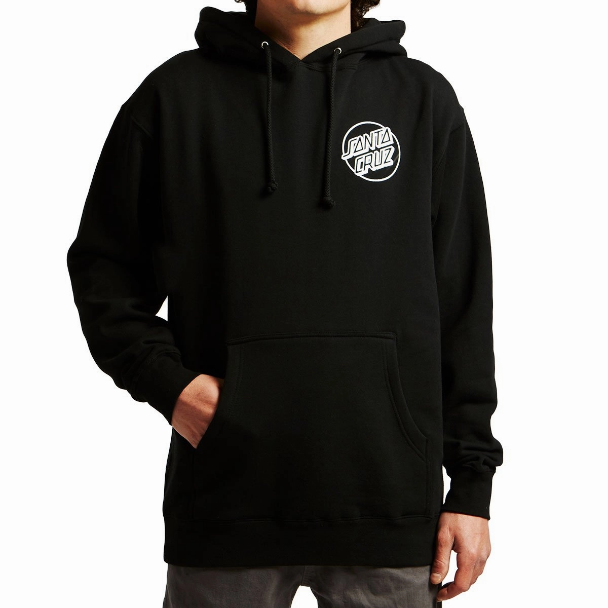 Designer Brands Santa Cruz Opus Dot Pullover Hoodie - Black/White Plants