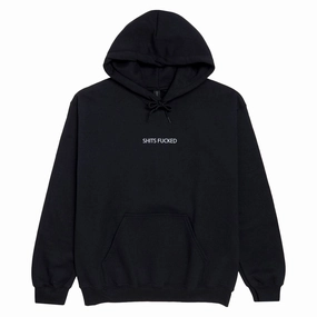 Designer Trash Shits Fucked Hoodie - Black Holiday Collection Silk Fabric