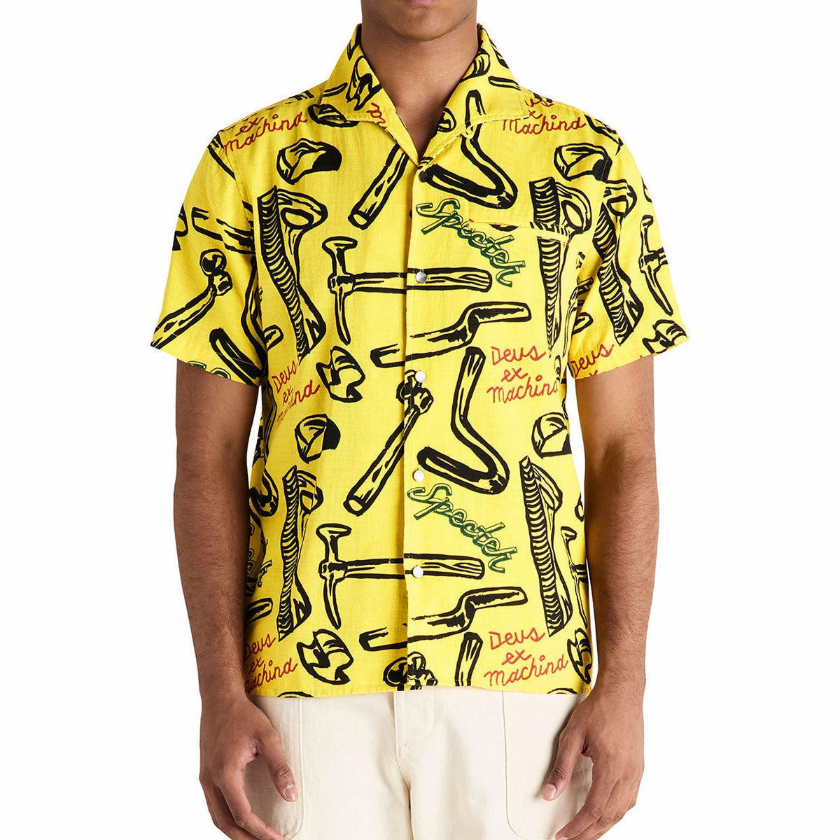 Deus Ex Machina Specter Tool Shirt - Canary Yellow Tissue Paper Size-Inclusive