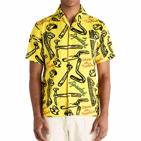 Deus Ex Machina Specter Tool Shirt - Canary Yellow Tissue Paper Size-Inclusive