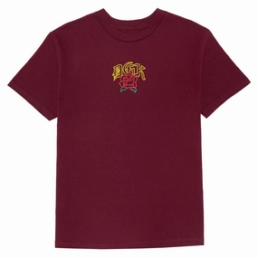 DGK Deus T-Shirt - Burgundy Stamps Scissors