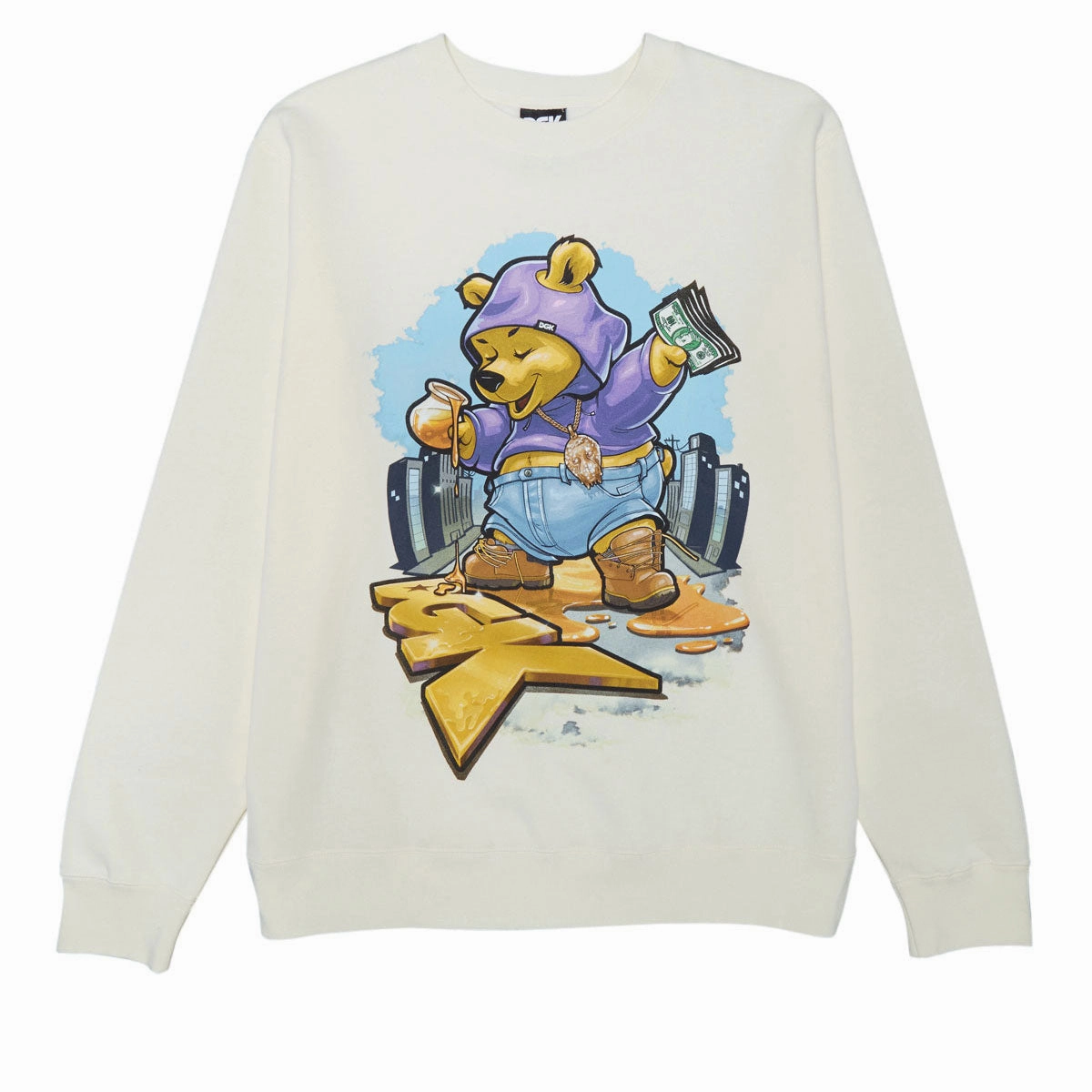 DGK Sugar Bear Sweatshirt - Bone Size-Inclusive Wigs