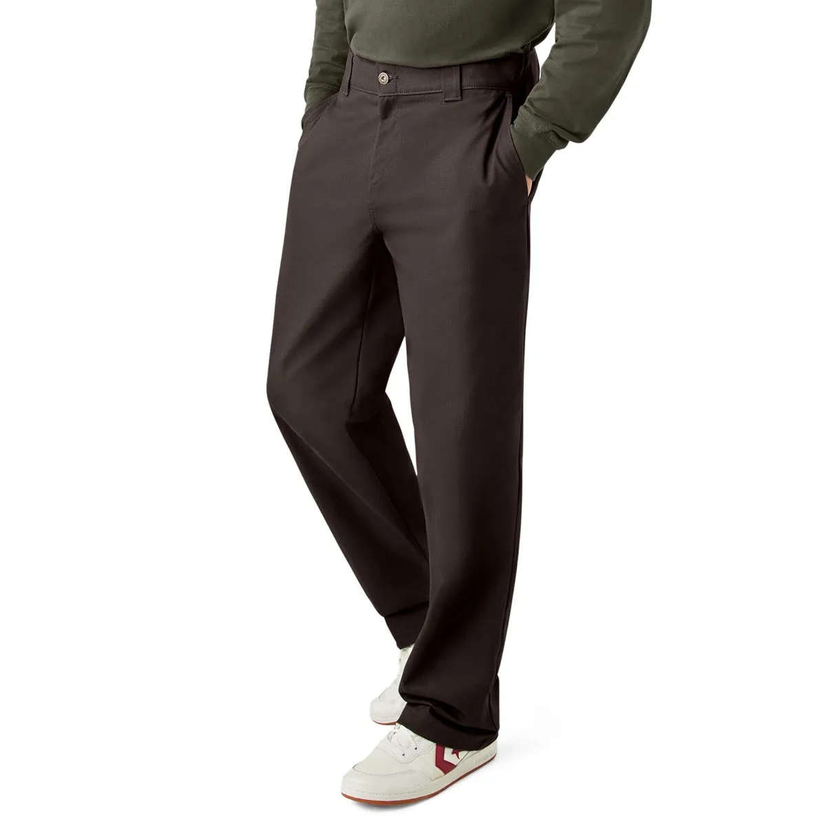 Dickies Jamie Foy Loose Straight Twill Pants - Dark Brown Pop Culture Boat Accessories