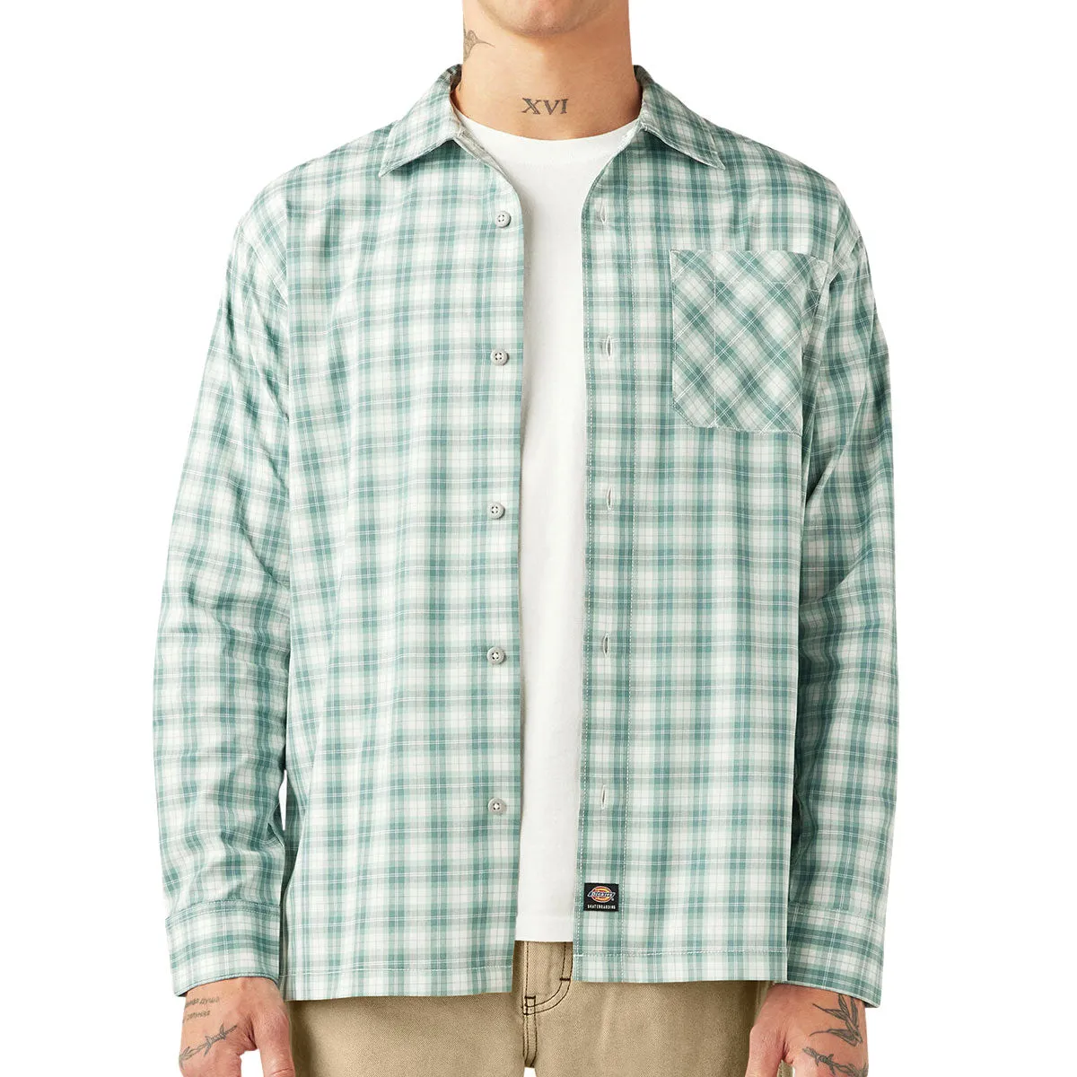 Dickies Skateboarding Long Sleeve Flex Shirt - Lincoln Green Tissue Paper Medical Supplies