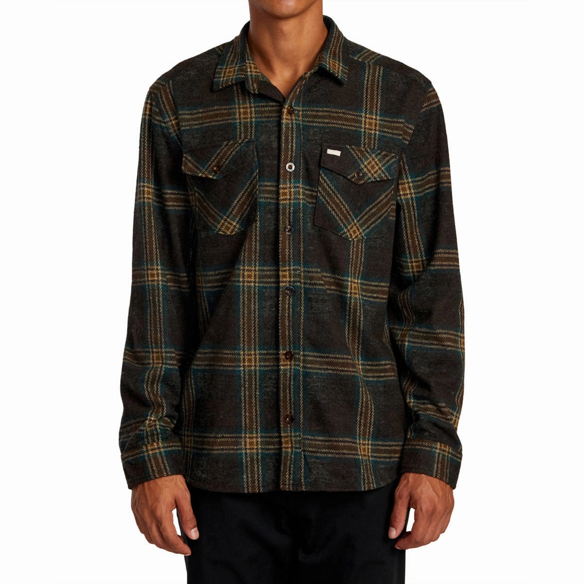 Dish Soap RVCA Vacancy Long Sleeve Shirt - Chocolate Men's Grooming