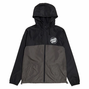 Dish Soap Santa Cruz Opus Dot Chest Hooded Windbreaker Jacket - Black/Graphite Holiday Collection