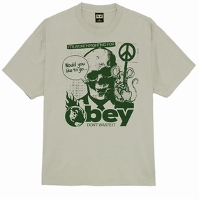 Dresses Obey Don't Waste It T-Shirt - Silver Grey Sports Cards