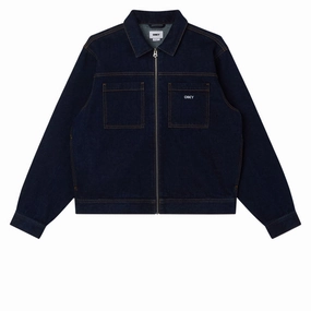 Dresses Obey Icon Hardwork Zip Up Jacket - Rinse Indigo Boat Accessories
