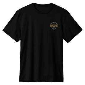 Dropshipping Brixton Gibson T-Shirt - Black Worn Wash Footwear Basics