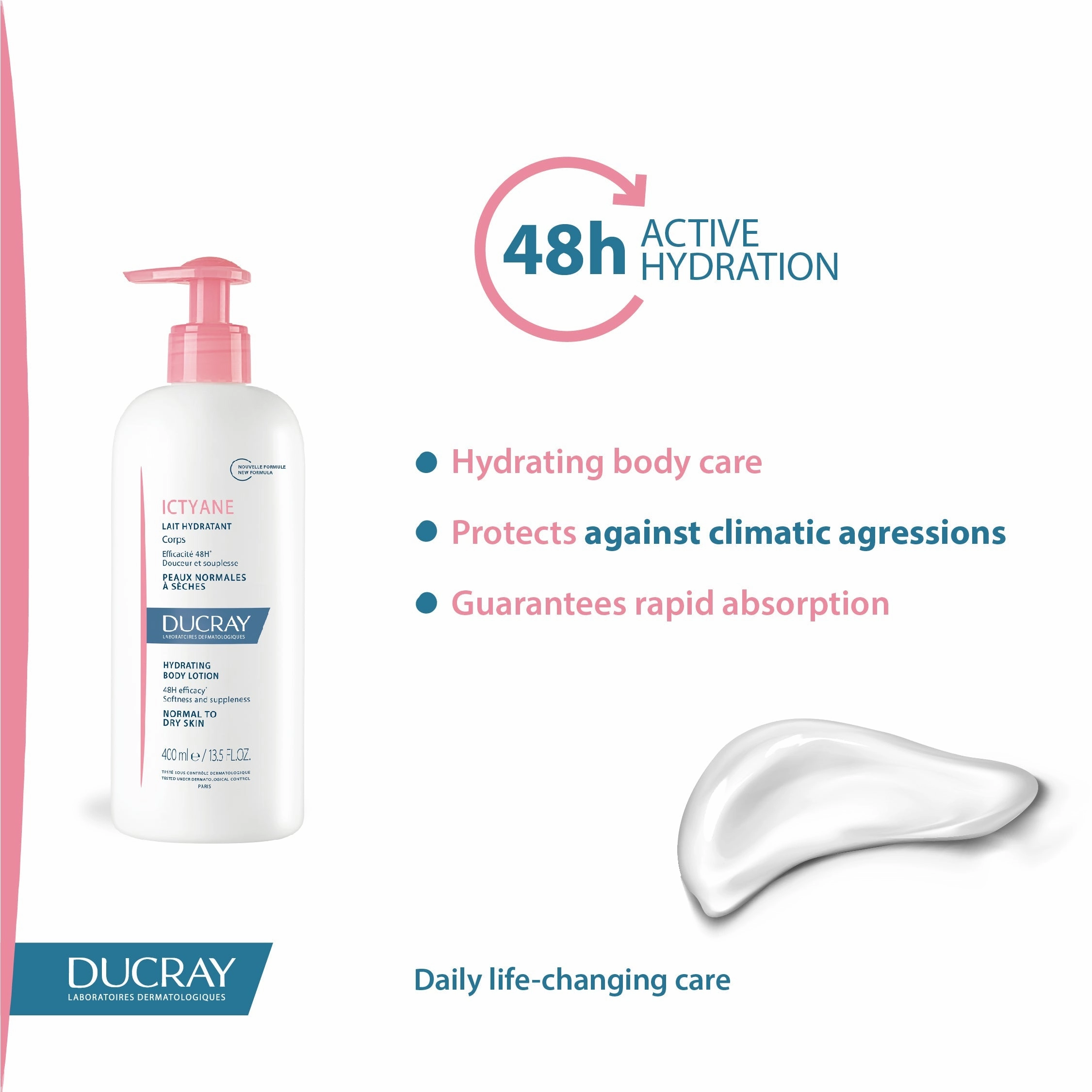 Ducray Daily Hydrating Body Care For Normal To Dry Skin 400ml