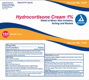 Dynarex Itch Relief 1% Strength Cream 0.9 Gram Individual Packets Box of 144