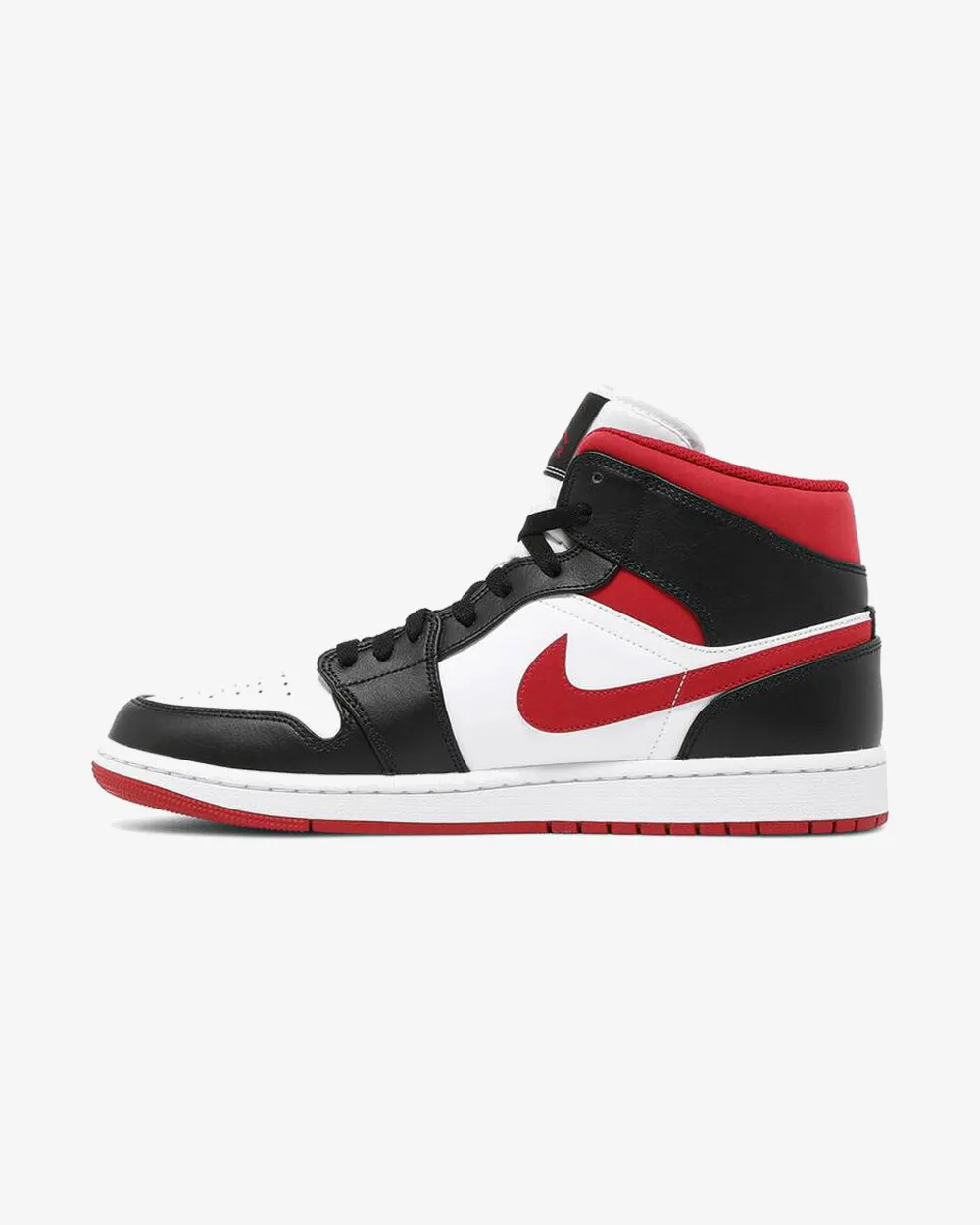 Elevating NIKE AIR JORDAN 1 MID GYM RED BLACK WHITE