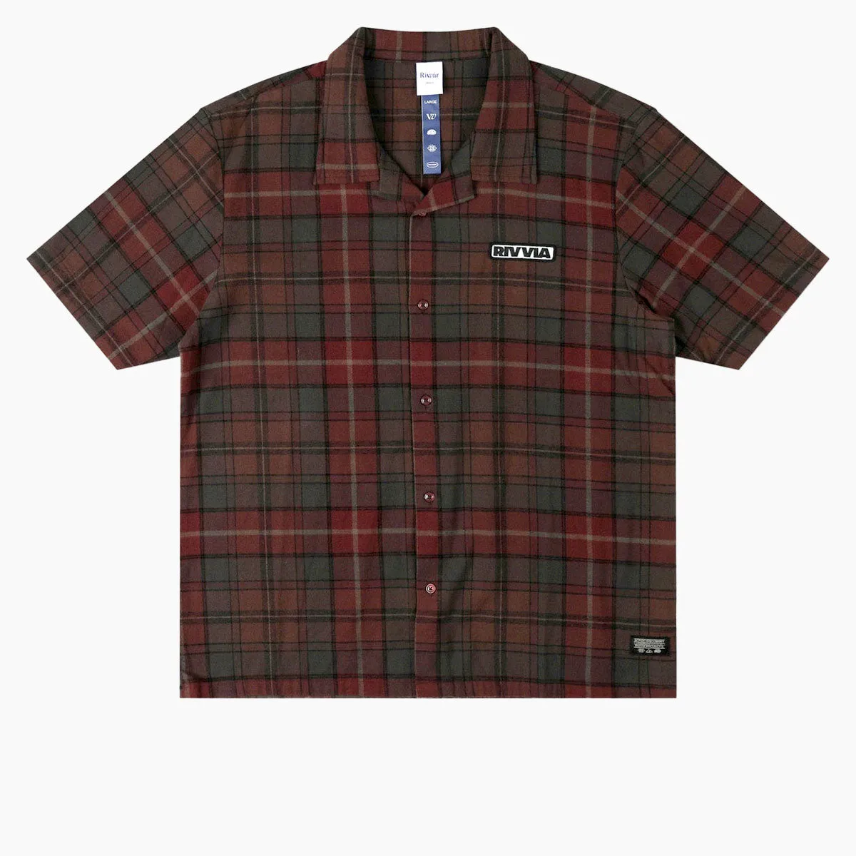 Embroidered Details Rivvia VV Plaid Shirt - Black Brown Bedding