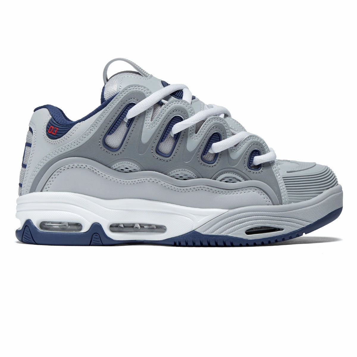 Ethical Fashion Osiris D3 2001 Shoes - Grey/Navy/White Stamps