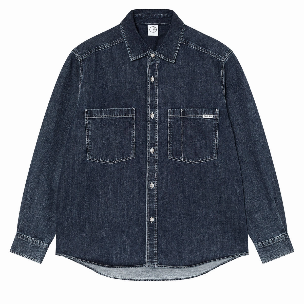 Exclusive Collection Polar Mike Long Sleeve Denim Shirt - Washed Blue Model Kits