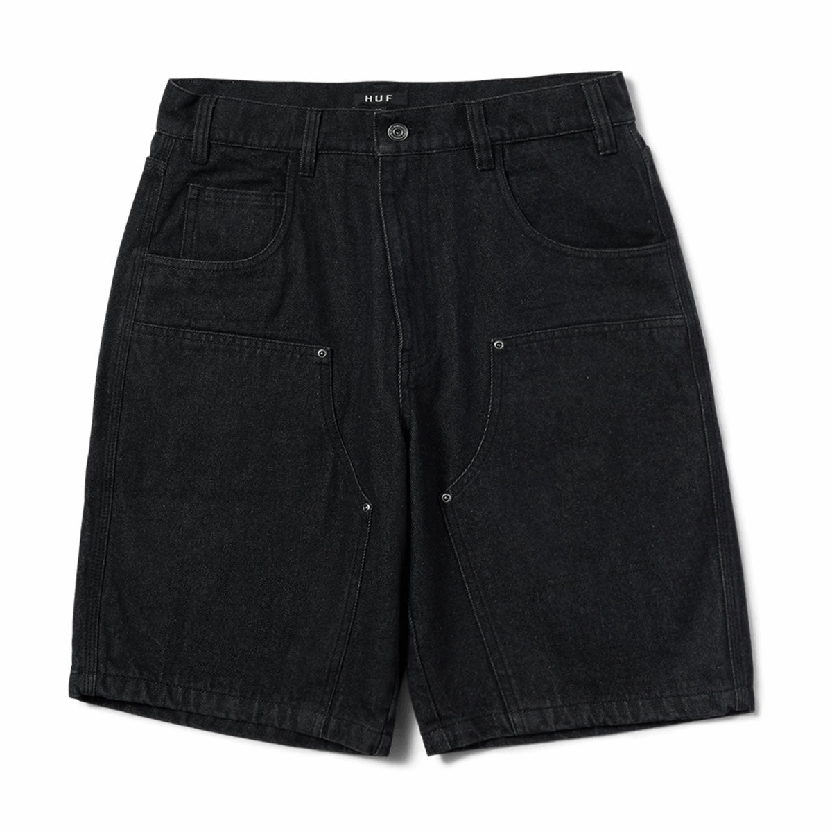 Fan Gear HUF Classic H Double Knee Denim Shorts - Black Denim Makeup Removers
