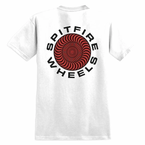 Fashion Blog Spitfire Classic '87 Swirl Fill T-Shirt - White/Black/Red Prints Coins