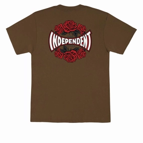 Fashion Trends Independent Rose Span T-Shirt - Dark Chocolate Tape