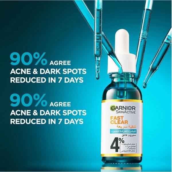 Fast Clear 4% Salicylic Acid, Vitamin C, Niacinamide, AHA - Anti-Acne Treatment Booster Serum