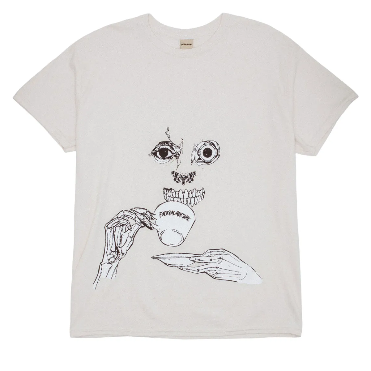 Festivals Fucking Awesome Teethface T-Shirt - Cream Workbooks