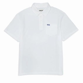 Fitness Trackers Metalwood Airy Pocket Polo Shirt - White Stamps