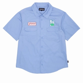 Flags GX1000 Fertilizer Button Down Shirt - Light Blue Hoodies