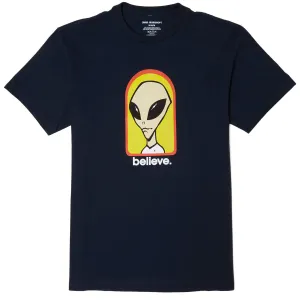Flowers Alien Workshop Believe T-Shirt - Navy Yu-Gi-Oh!