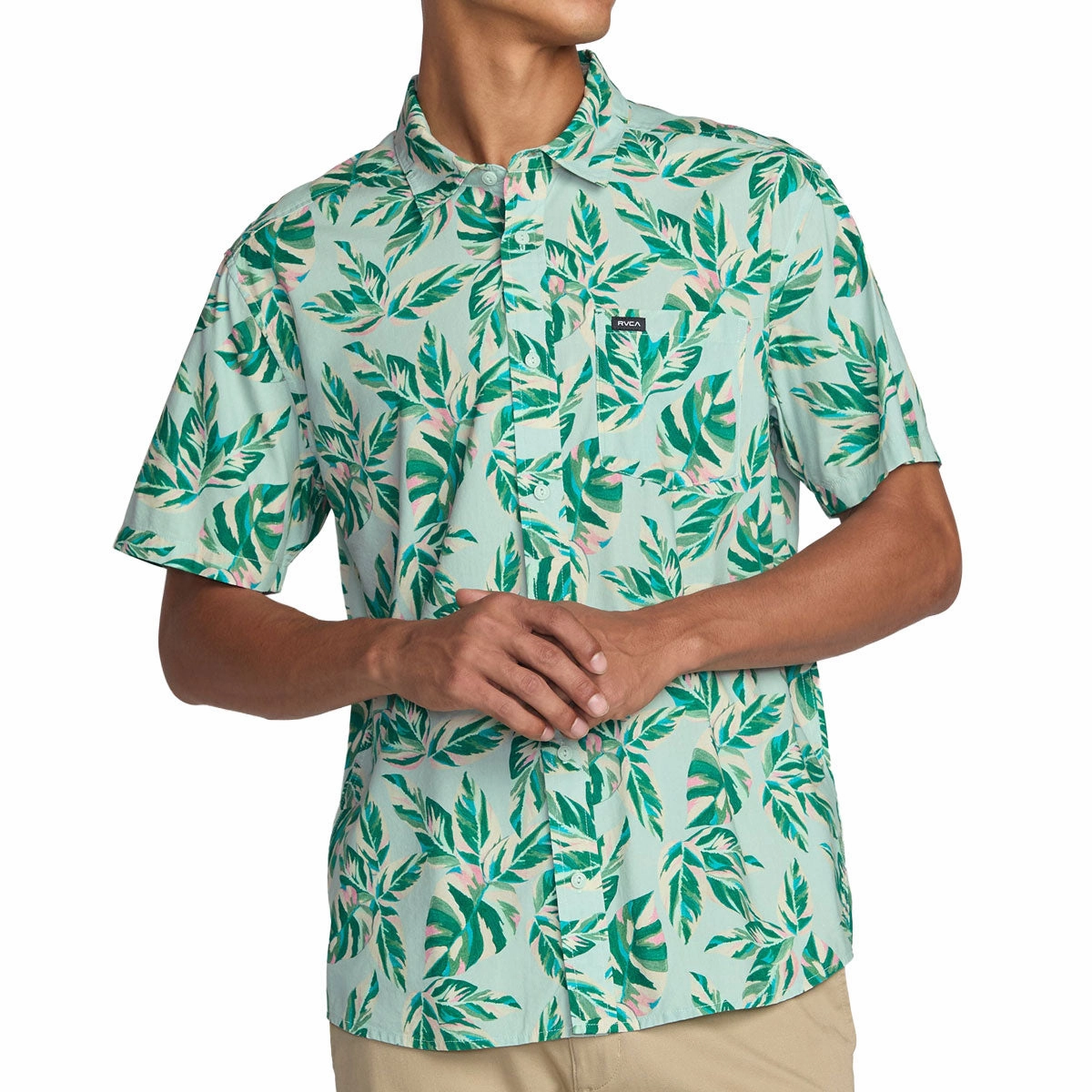 Flowers RVCA Morning Glory Shirt - Green Tea Socks