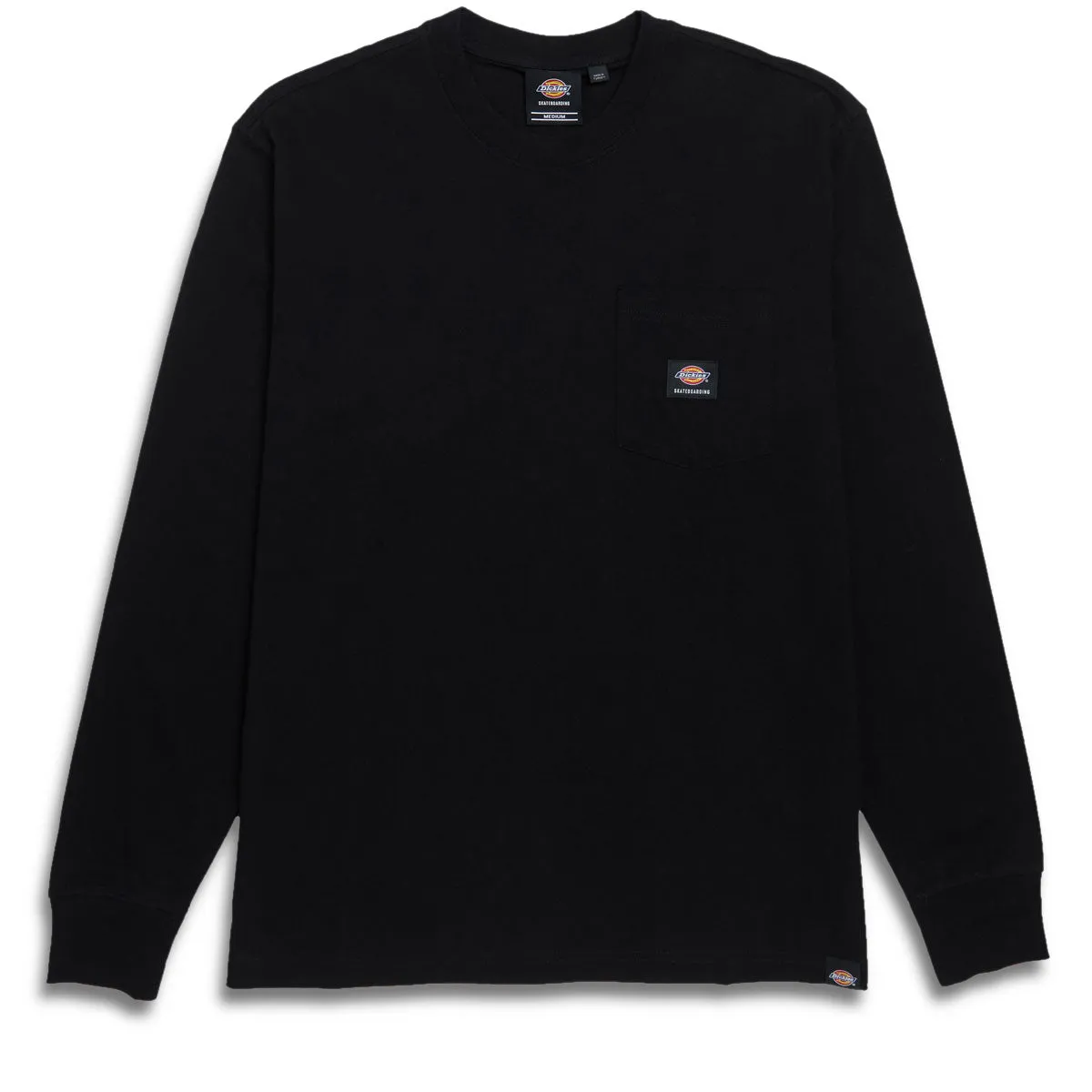Football Cards Dickies Heavyweight Long Sleeve Pocket T-Shirt - Knit Black Trendy Clothing
