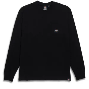 Football Cards Dickies Heavyweight Long Sleeve Pocket T-Shirt - Knit Black Trendy Clothing