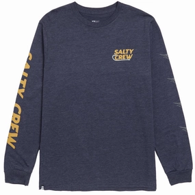 Football Cards Salty Crew Hook Up Long Sleeve T-Shirt - Navy Heather Car Wash Supplies