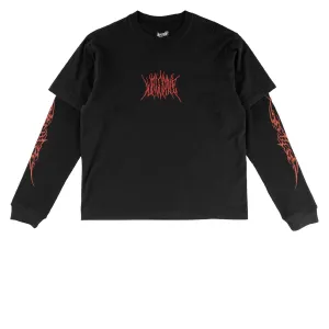 Footwear Collection Welcome Caste Layered Long Sleeve Knit Shirt - Black/Red Fair Trade