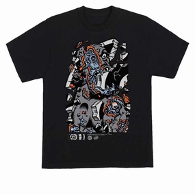 Footwear & Apparel Santa Cruz Roskopp Macro Front T-Shirt - Black Trash Bags