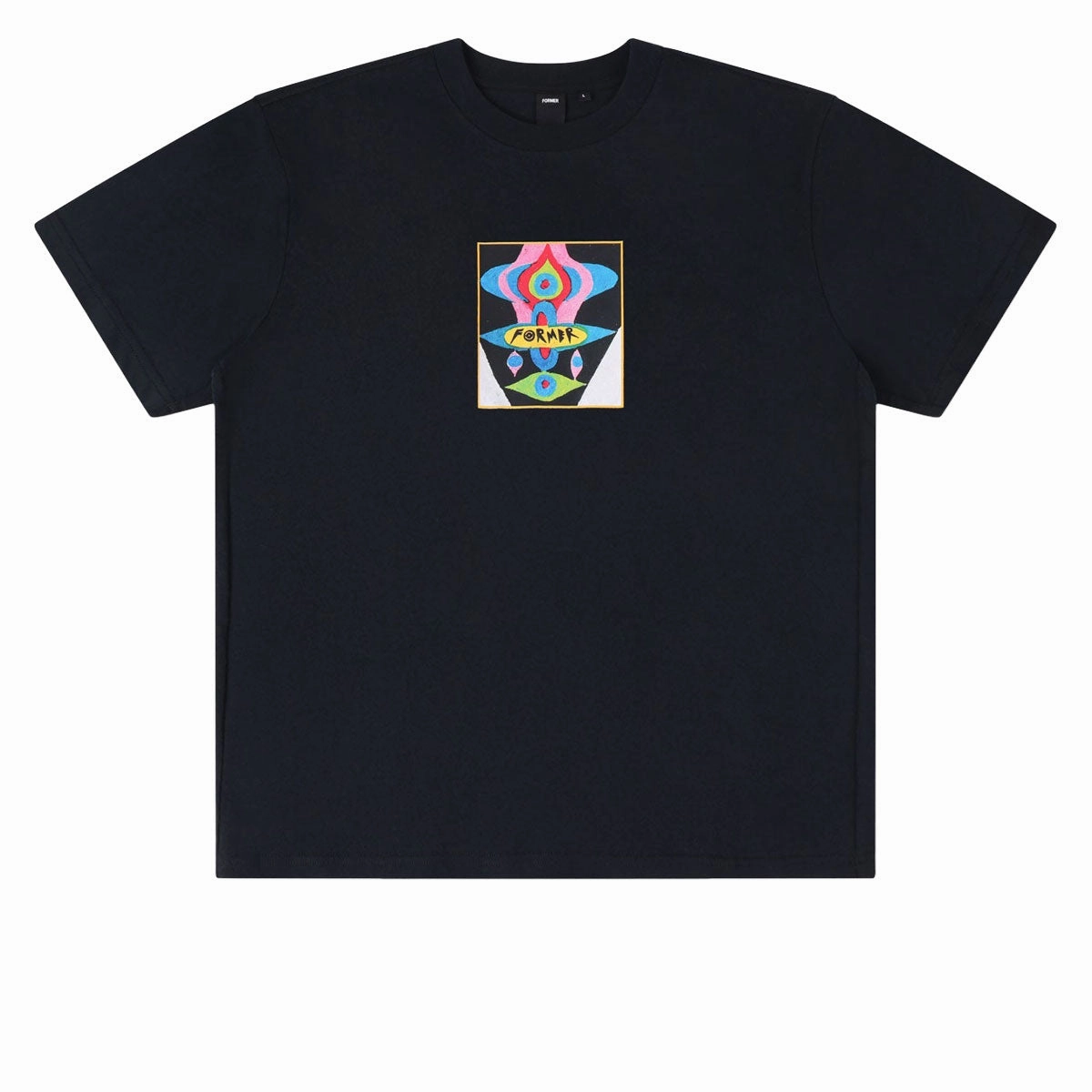 Former Droid Pastel T-Shirt - Black Groceries Trading Cards