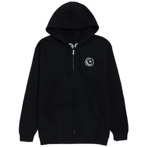 Foundation Star And Moon Embroidered Zip Hoodie - Black Cruise Ships Best Deals