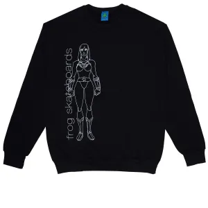 Frog Comic Book Crewneck Sweatshirt - Black Bags Pool Supplies