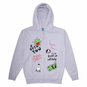 Frog Love/Hate Zip Hoodie - Ash Hair Accessories Invitations